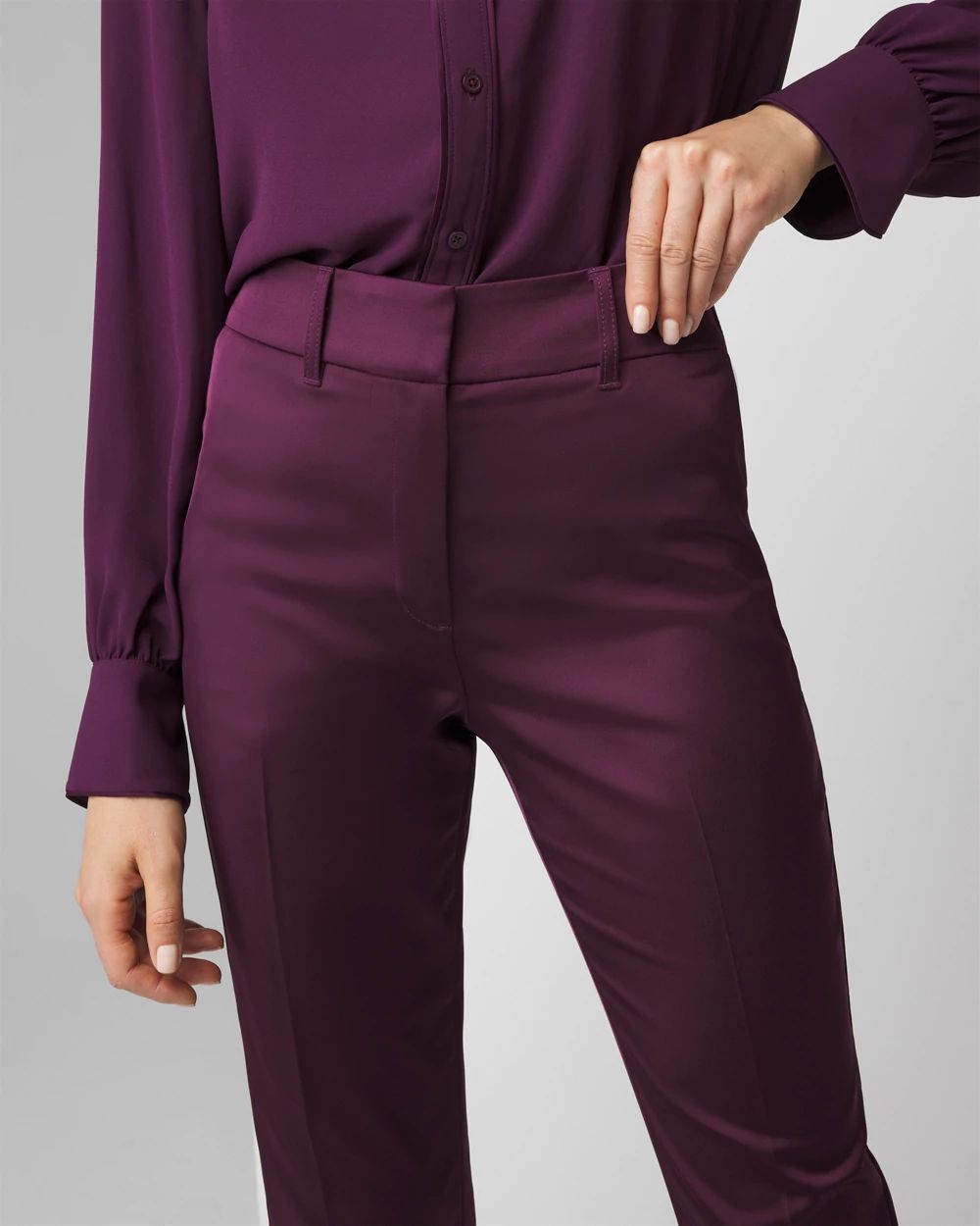 High Rise Satin Straight Pants | White House Black Market High Rise Satin Straight Pants | White House Black Market